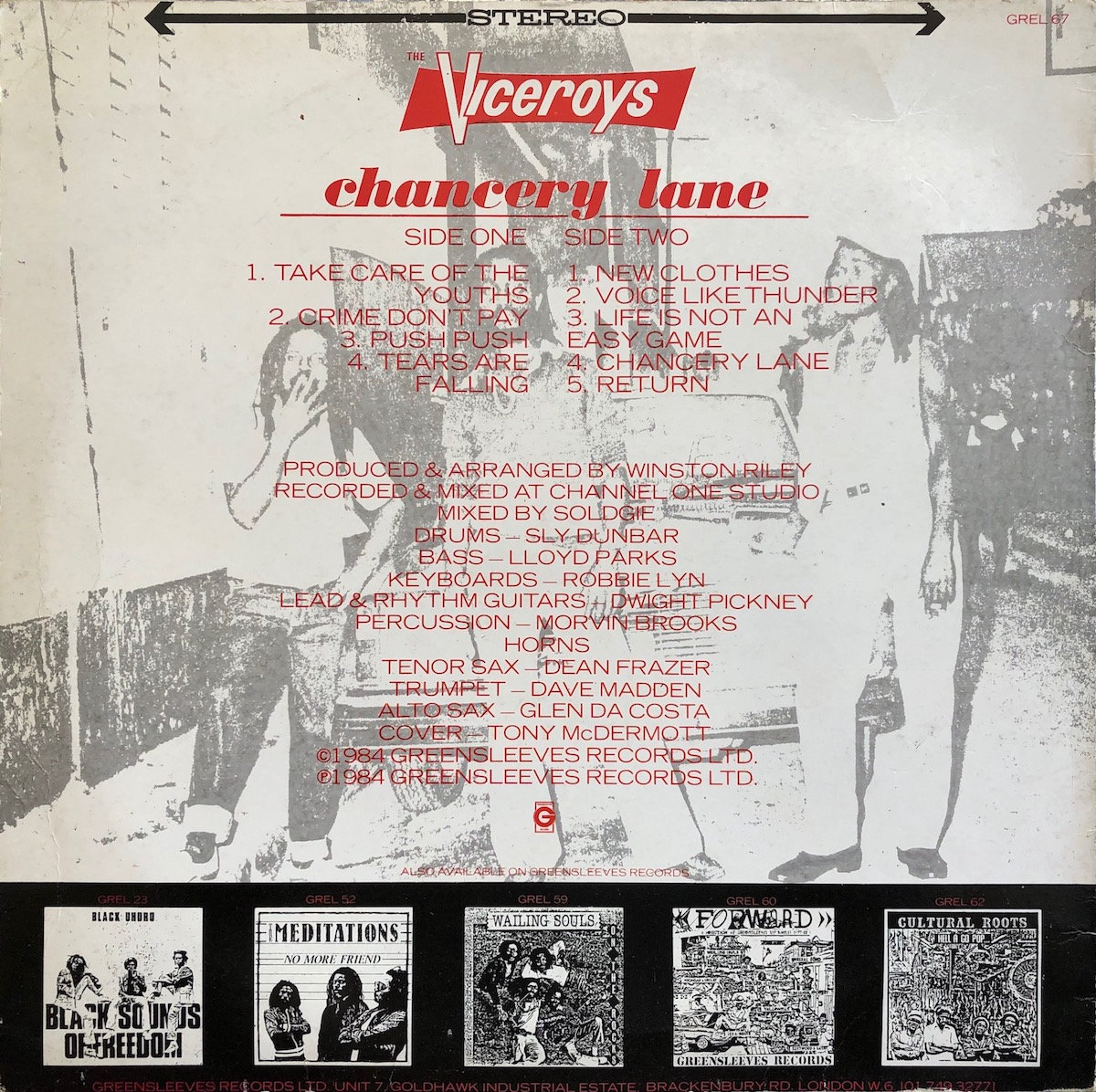 英LP Viceroys Chancery Lane GREL67 Greensleeves Records /00260 The Viceroys, Chancery Lane